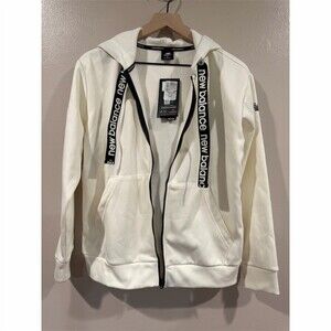 New Balance Relentless Hoodie Jacket Womens Size S White Full Zip Fleece